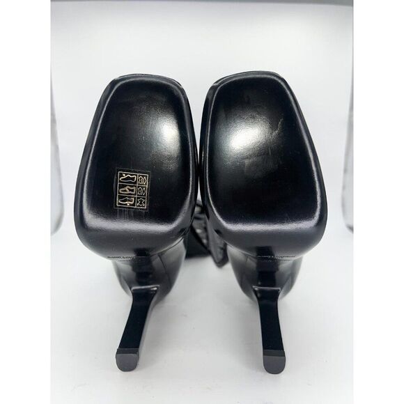 NEW SAINT LAURENT Black Glossy PVC & Patent Leather Knee High Boots Size EU38.5 - Picture 7 of 8